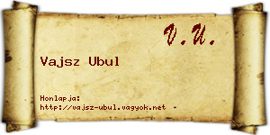 Vajsz Ubul névjegykártya